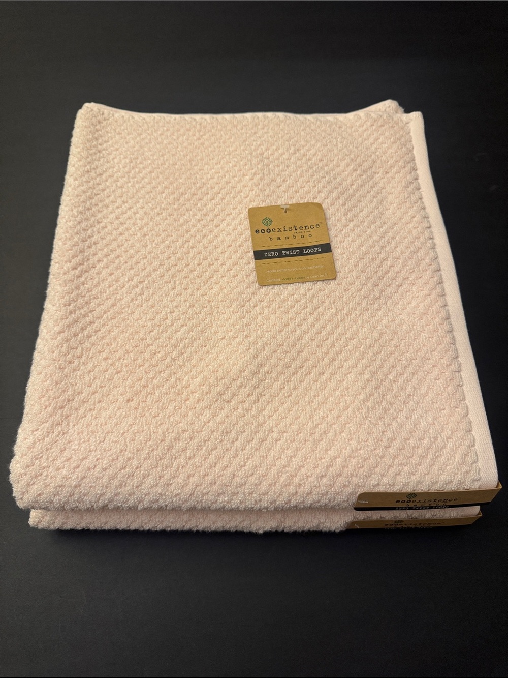 2pc Ecoexistence Bamboo Zero Twist Loops Bath Towel Set - Petal